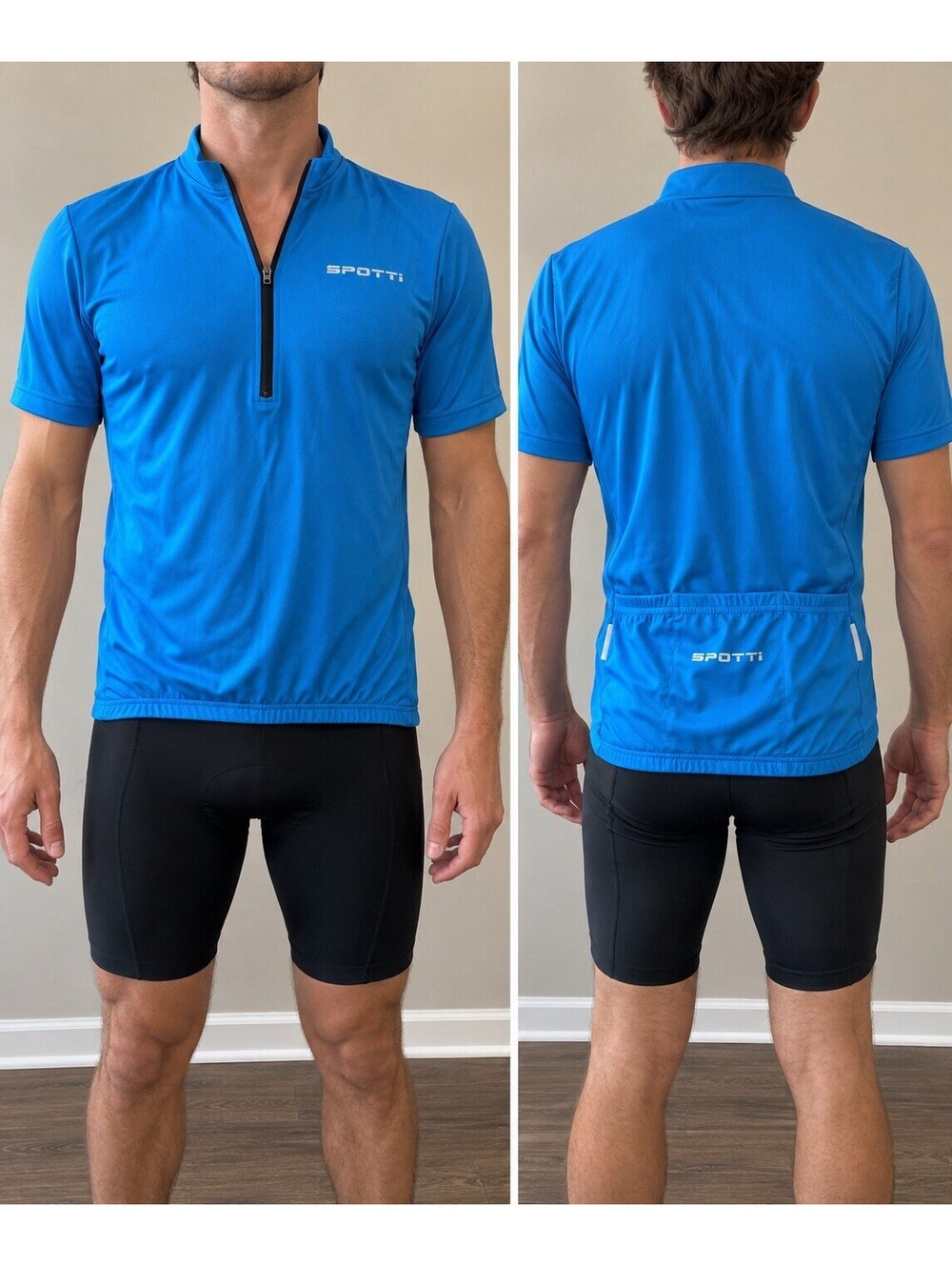 Sportful Men’s Cycling Jersey Medium Blue Short Sleeve 1/4 Zip Road Bike Shirt M